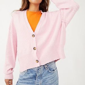 Free People Found My Friend Cardigan in Petal NWT